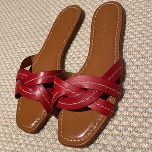 Veronica Beard Maili Slides. Size 37.5. Color Red